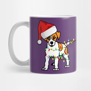 Santa Jack Russel Christmas Lights Dog Lover Christmas Gift T-Shirt Mug